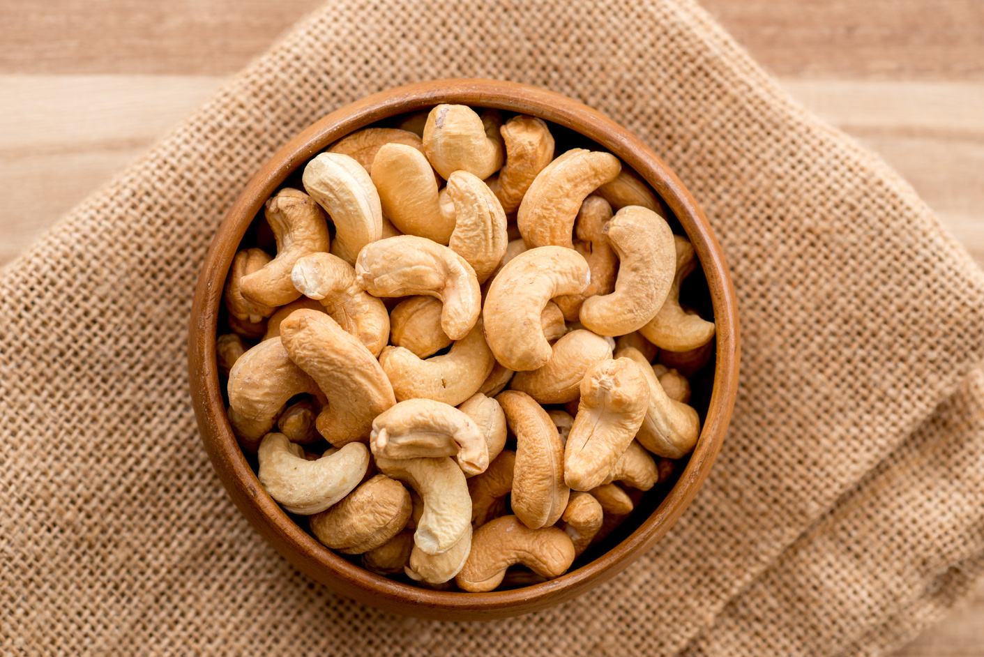 Roasted cashew nuts.